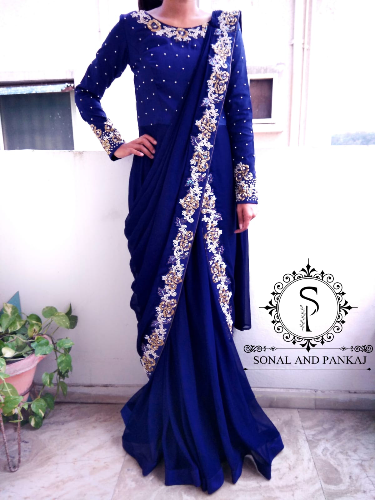 Saree Navy Blue Saree Sari With Stitched Blouse Ready to Wear Indian Saree  Designer Saree Wedding Saree Silk Saree Bridal Saree, Rr-malvika - Etsy  Sweden